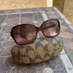 Coach Frances sunglasses in rare burgundy crystal w silver hardware HC8009 L020